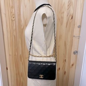 Vintage Chanel Black Quilted Leather Classic Flap Mini